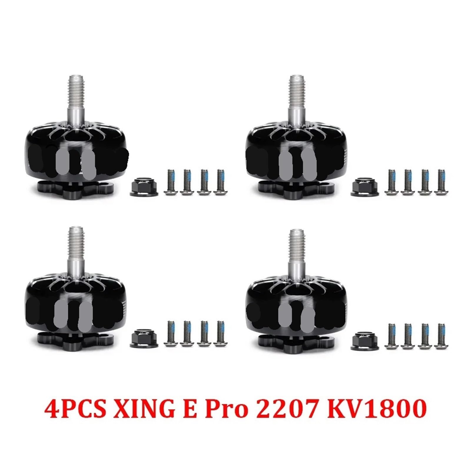Silnik bezszczotkowy Zestaw 4 bezszczotkowych silników E Pro 2207 1800 kV 6S/2450 kV 2750 kV 4S, 5-calowe śmigła kompatybilne z dronami wyścigowymi FPV (4 szt. 2207 KV1800)