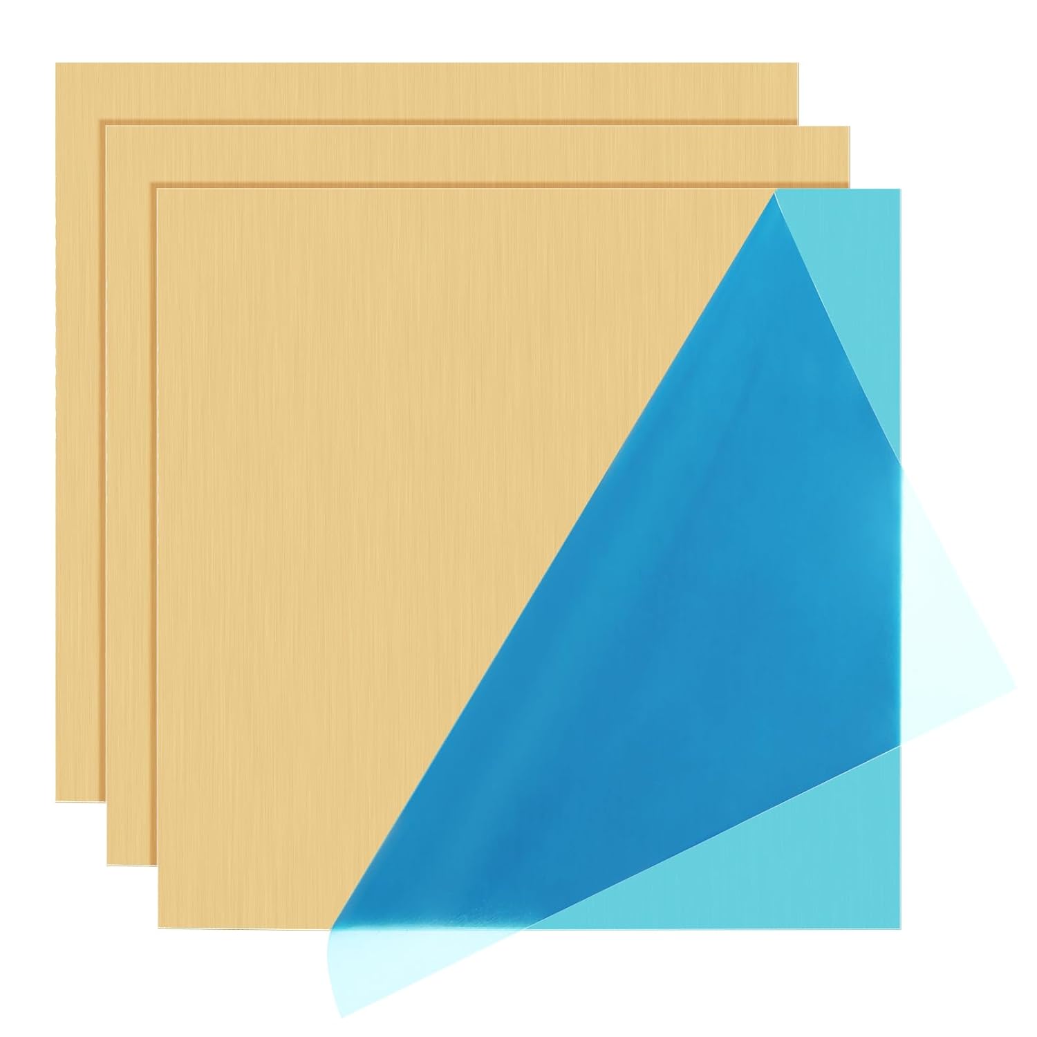 LOYORTY 3pcs H62 Brass Sheets 6x6x1.5mm 16 Gauge - Double-Sided Film Protected for DIY Crafts, Stamping, Engraving & Jewelry