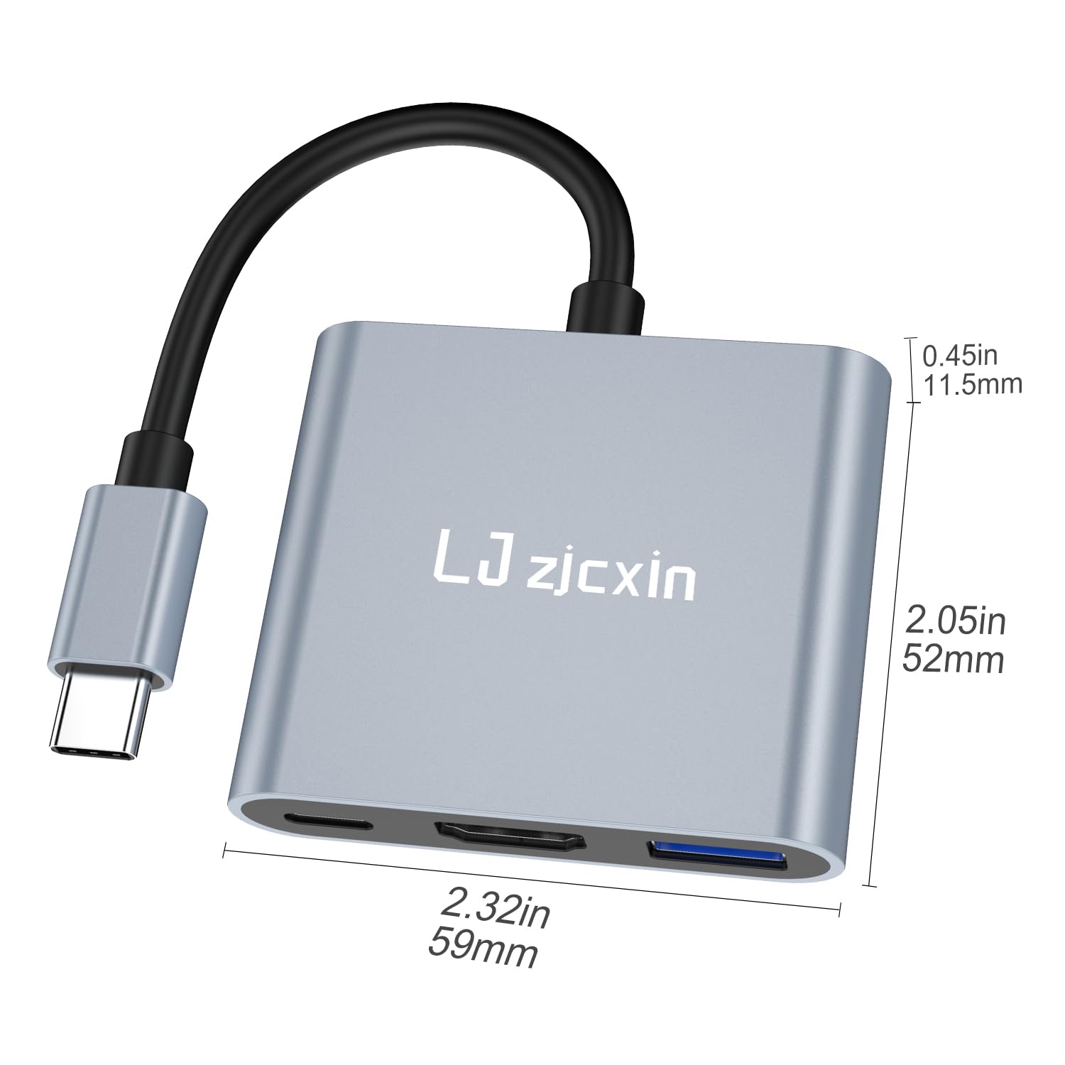 Adaptador USB C a HDMI, adaptador HDMI tipo C a 4K con 100 W PD y USB 3.0 puerto convertidor AV digital multipuerto para MacBook Pro/air, iPad Pro/air, iPhone 15, tabletas, Switch y más dispositivos 4