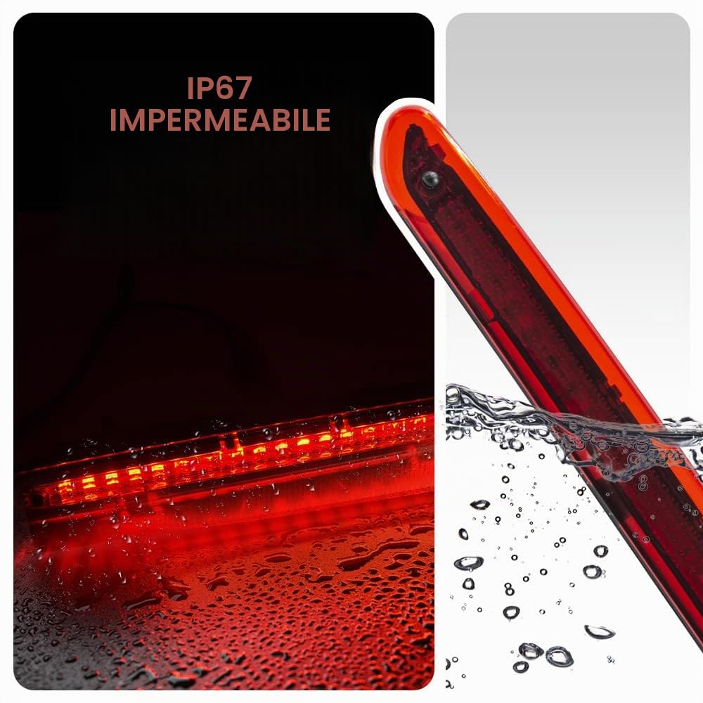 LED rosso 3° terza luce freno posteriore rondella ugello di arresto compatibile con Fiat Punto Grande Ab.arth Evo OEM 2122000407