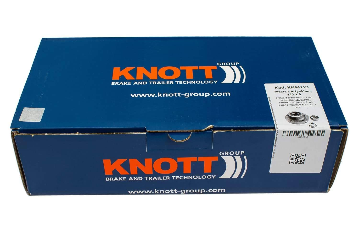 Knott Buje con Rodamiento Compacto 5x112 para Ejes de Remolque sin Freno VG7, VG10 y VG13, Kit de Repuesto Original de 34x64x37 mm con Tapa de Cubo y Tuerca Brida