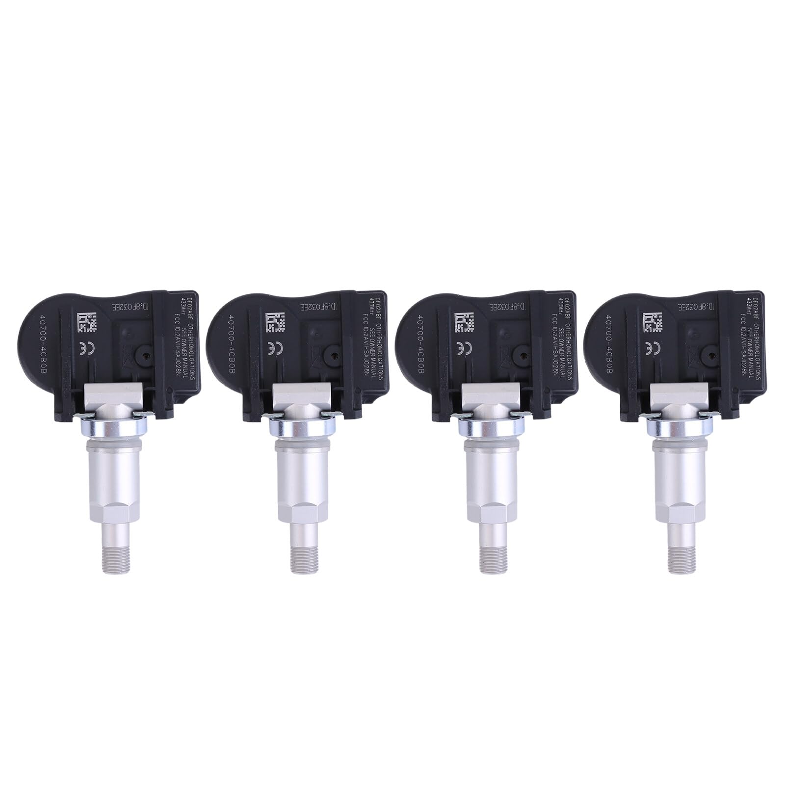 Lot de 4 capteurs de pression des pneus TPMS avant arrière 407004CB0B compatibles avec QX50 II NV200 Ni*s-s*an X-Trail Re-*n-ault Meg*ane 4 1.3 1.6 TCe 140 RDKS Système de contrôle de la pression des