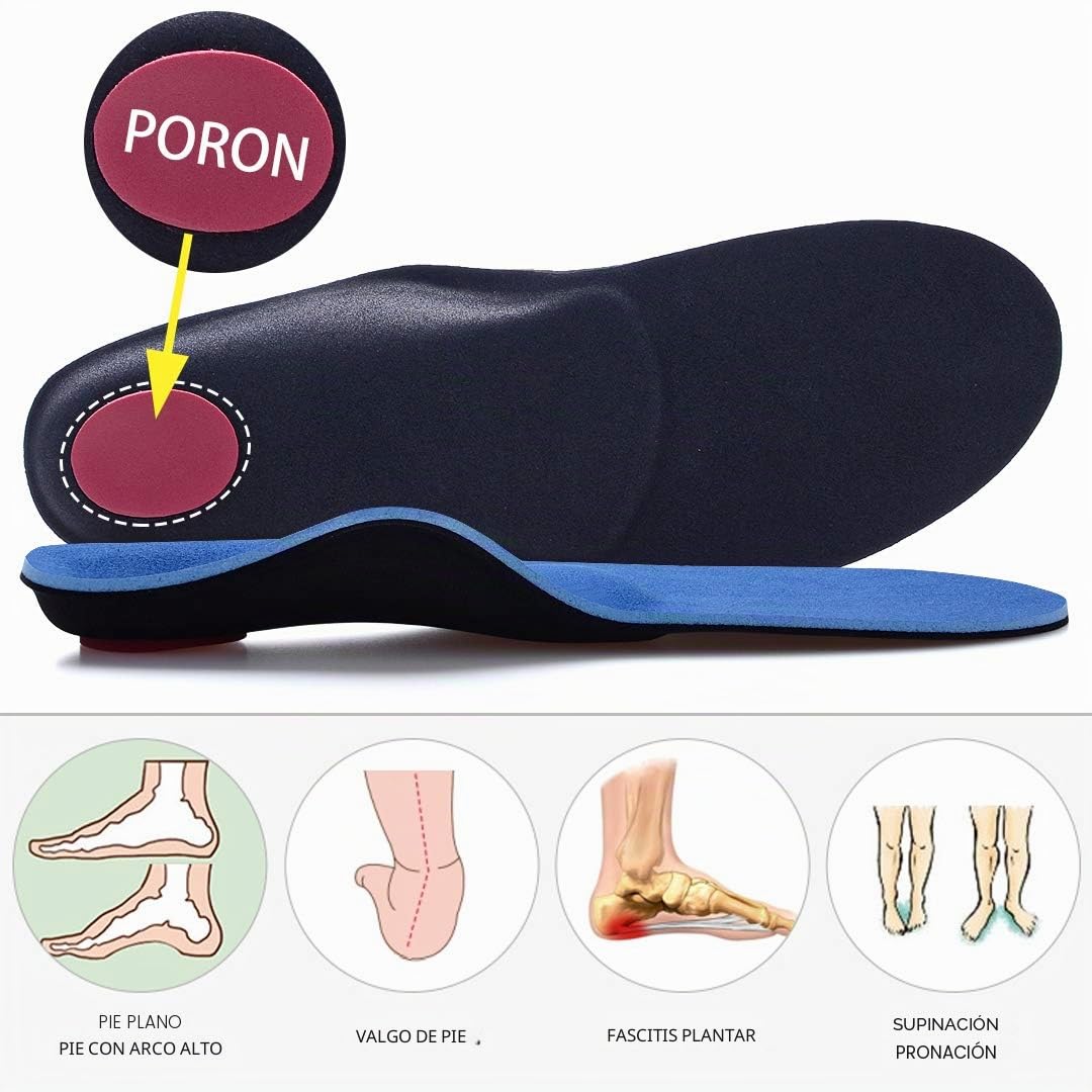 VALSOLE Plantillas Ortopédicas soportes de arco y talones la absorción de choque- para el dolor de talón, pie plano, Fascitis Plantar, dolor de rodilla y espalda