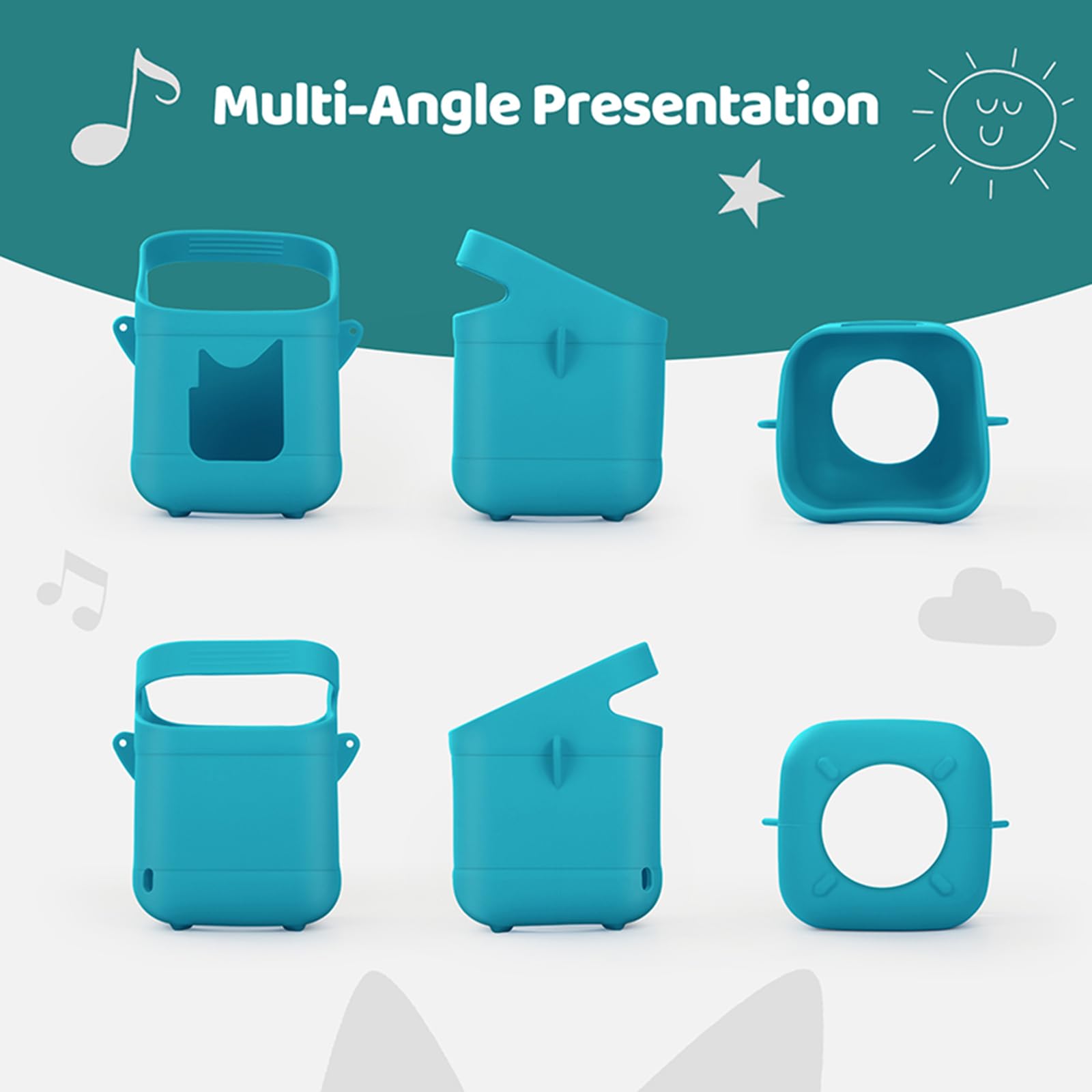 Silikon-Schutzhülle für Toniebox 2 Audio-Player, stoßfest, rutschfest, Schutzhülle für Toniebox 2. Audio-Player, weiche Schutzhülle mit Griff und Schultergurt, Grün