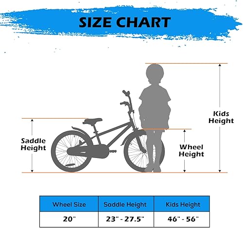 Miniatura 6 de WEIZE Bicicleta para niños, bicicleta para niños de 16 y 20 pulgadas para niños y niñas de 4 a 12 años, altura del ciclista de 41 a 62 pulgadas,