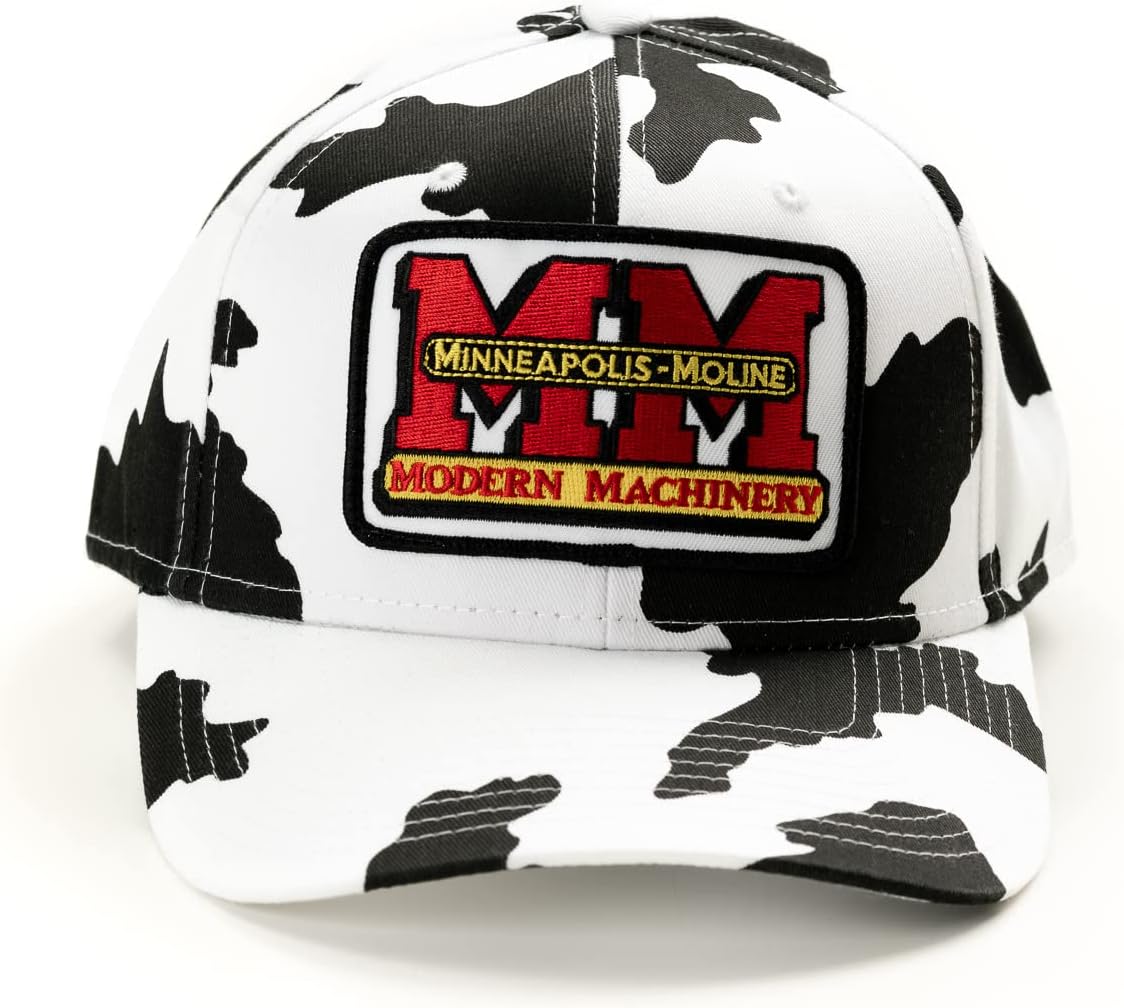 Minneapolis Moline Modern Machinery Logo Hat, Cow Print Black