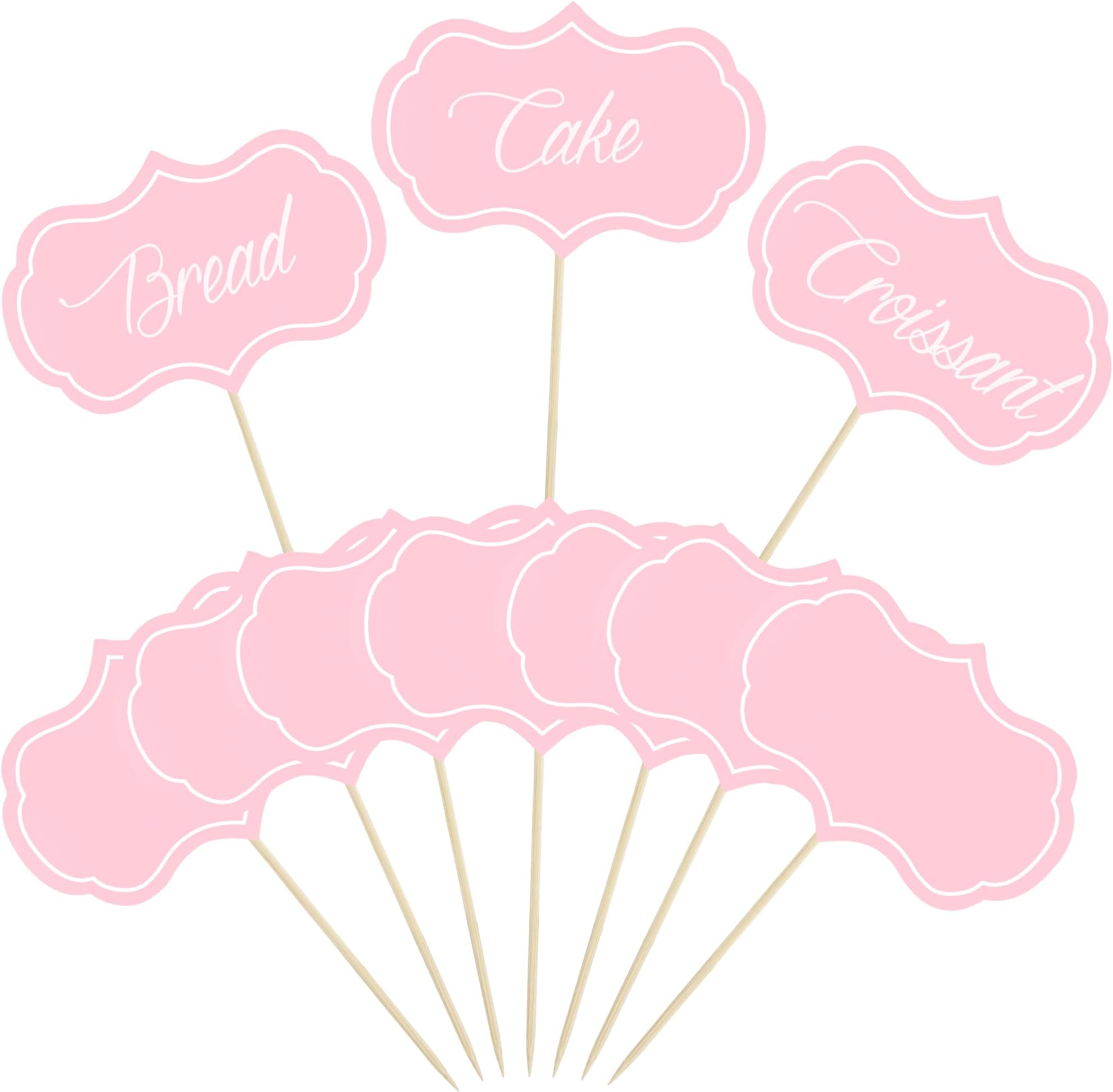 Cheese Markers, Charcuterie Boards Accessories, 24 Pieces Food Labels for Party Buffet, Blank Toothpick Flags, Cake Toppers, Chalkboard Cupcake Toppers Picks for Wedding Birthday Party Decor, Pink