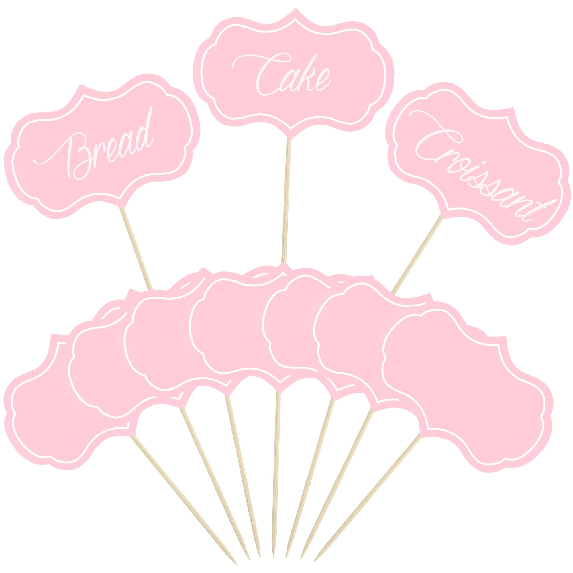 Cheese Markers, Charcuterie Boards Accessories, 24 Pieces Food Labels for Party Buffet, Blank Toothpick Flags, Cake Toppers, Chalkboard Cupcake Toppers Picks for Wedding Birthday Party Decor, Pink