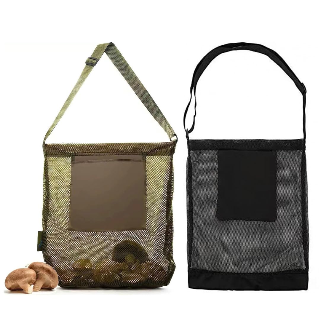 Borsa da Picnic per Raccolta Funghi con Tracolla Regolabile, 2 Pezzi