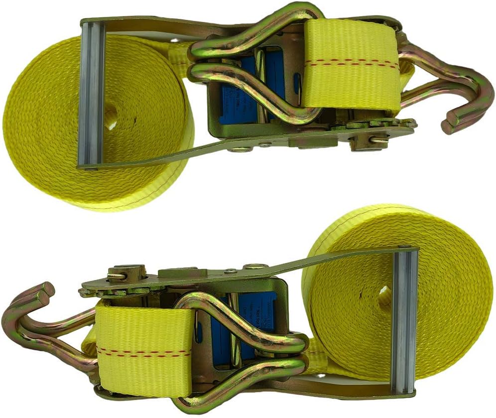 Ratchet Tie Down Strap - 2 Pack 2" x 17' Heavy Duty Ratchet Straps with Aluminum Handle, Cargo Straps for Moving Appliances, Lawn Equipment, Motorcycle in a Truck (Heavy Cargo 17')