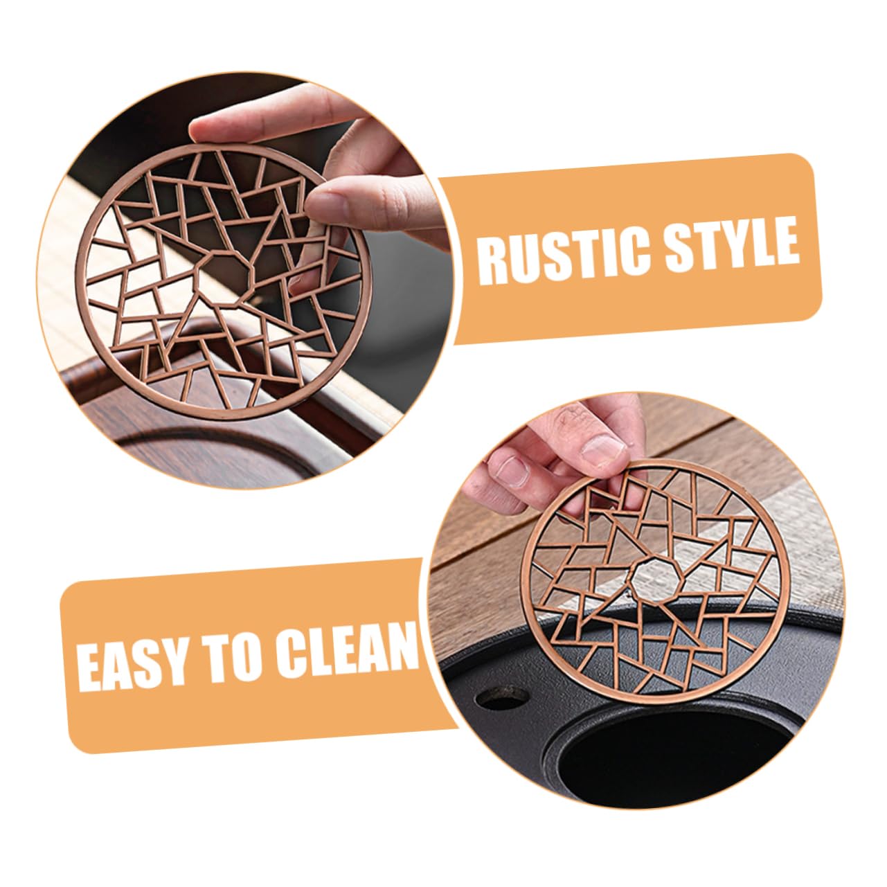 LABRIMP Modern Alloy Tea Warmer Mat Hot Mat for Countertop Elegant Design Trivet for Teapot Tea Ceremony Easy to Clean for Kitchen Desktop Use