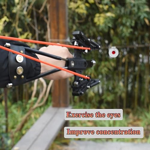 Miniatura 5 de Piaoyu Tirachinas de cohete de muñeca profesional para adultos, bandas de goma, munición