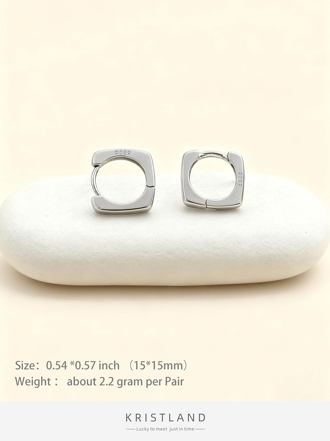 Dainty S925 Silver Square Hoop Earrings for Women Lightweight Small Open Square Huggies - Image 7