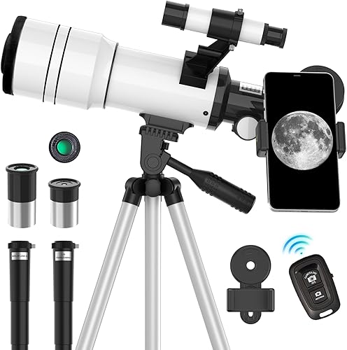 ToyerBee Telescopio para adultos y niños, telescopio refractor astronómico de apertura de 2.756 in para principiantes de astronomía (15X-150X),