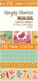 Simple Stories Harvest Market Washi Tape 5/Pkg-