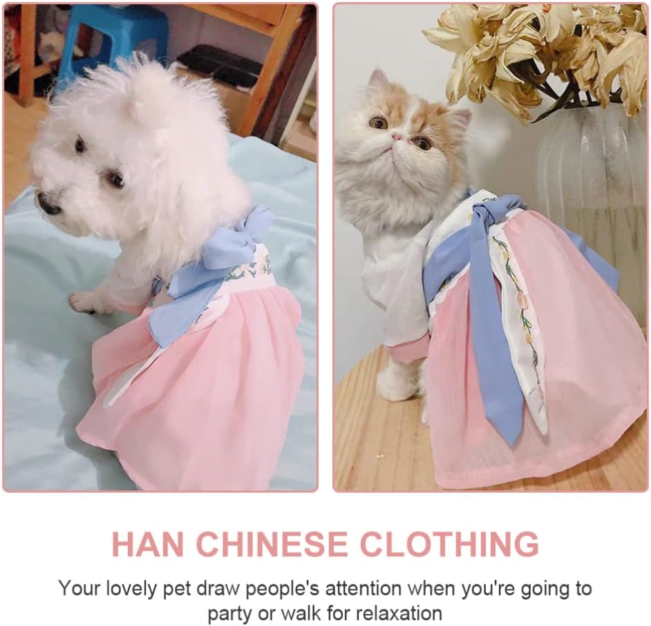 Balacoo Comfortable Materials Cat Hanfu Skirt Pet Clothing Dog Dress Festive Cat Suit