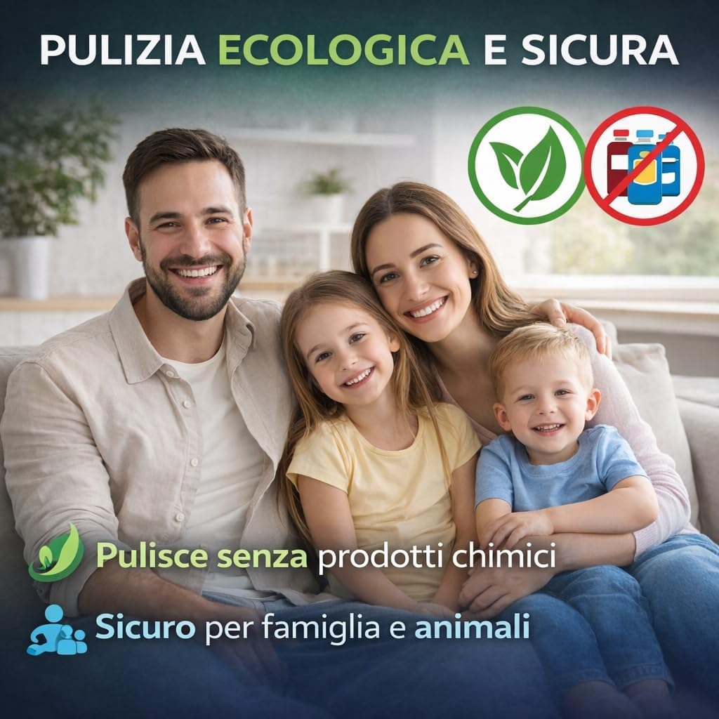 Pulitore a Vapore Portatile 2500W ad Alta Pressione – 6 Velocità Regolabili, Serbatoio 1200 ml, 3 Testine Incluse – Ideale per Casa, Cucina, Bagno, Finestre e Auto
