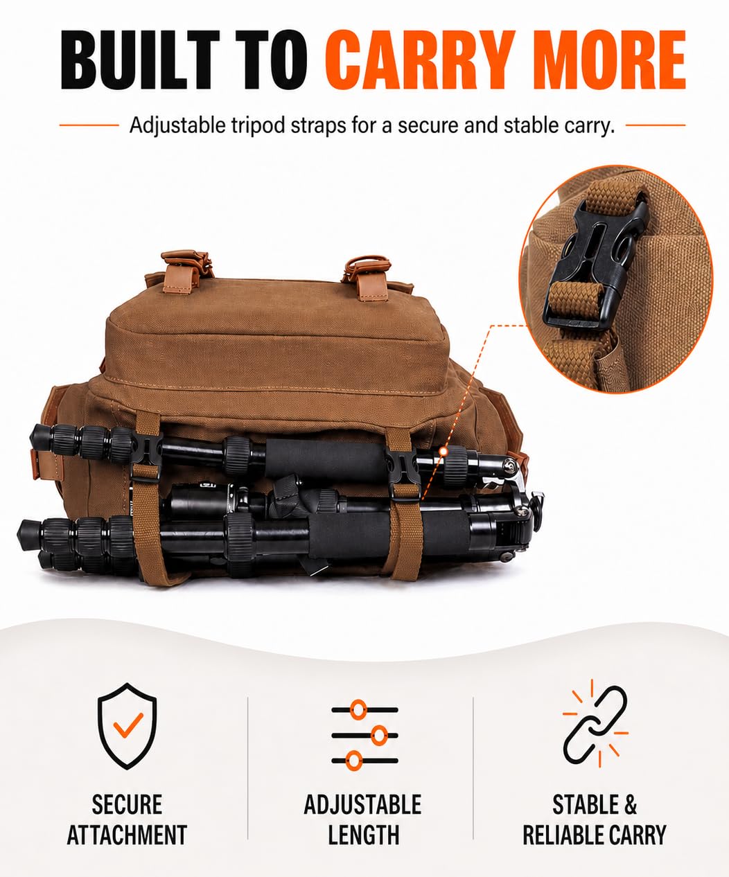 Cwatcun Bolsa para cámara Bolsas de Lona para cámara, Bolsa para cámara SLR, SLR/DSLR, cámara compacta, cámara de Sistema y Accesorios con Estuche extraíble Bolsa Mensajero, Café, L
