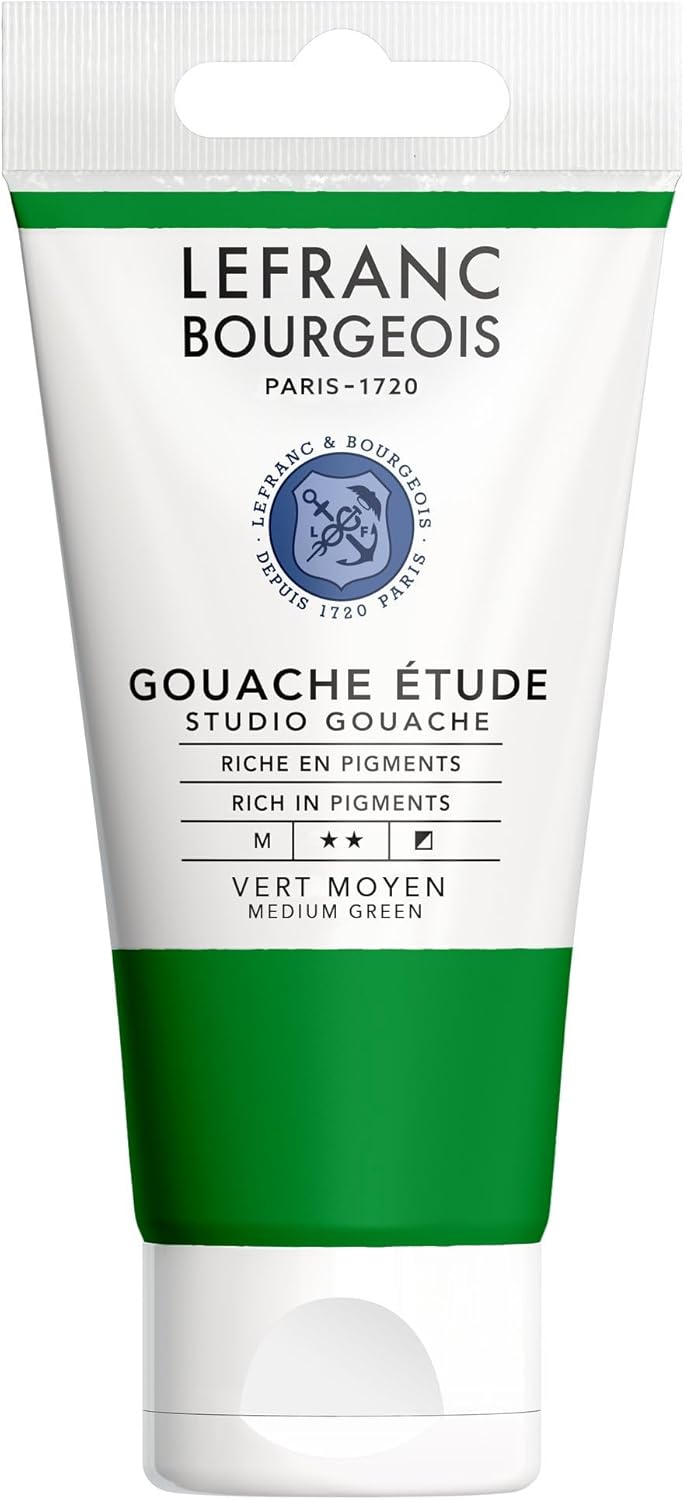 Lefranc & Bourgeois 301924 Studio Gouache, Strong, Lightfast, Opaque Colours in 80 ml Tube - Sahara Yellow