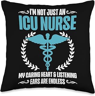 Life Saving Expertise Intensive Nursing Acute Care Intensive Unit Nurse Proud ICU Specialist Critical Care Throw Pillow, 16x16, Multicolor