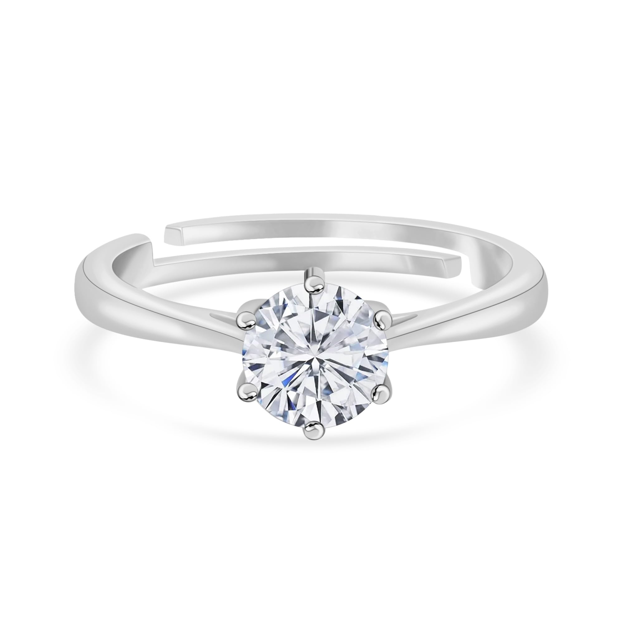 Ornate Jewels 925 Silver Adjustable Solitaire Wedding Ring For Womens | Rings for Girls | With Certificate of Authenticity and 925 Stamp | Life-time Warranty* (B0BVRHRYM3) Amazon Price History, Amazon Price Tracker