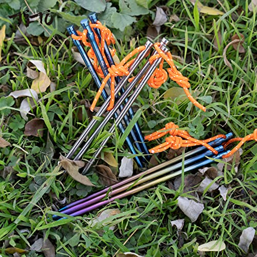 Piquetas para acampar de titanio TITO estacas rectas de 6mm para camping 4