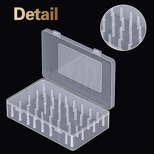Miniatura 2 de Caja de 42 ranuras para hilos de coser, caja de almacenamiento de costura transparente, soporte de bobinas de PP, estuche de almacenamiento,