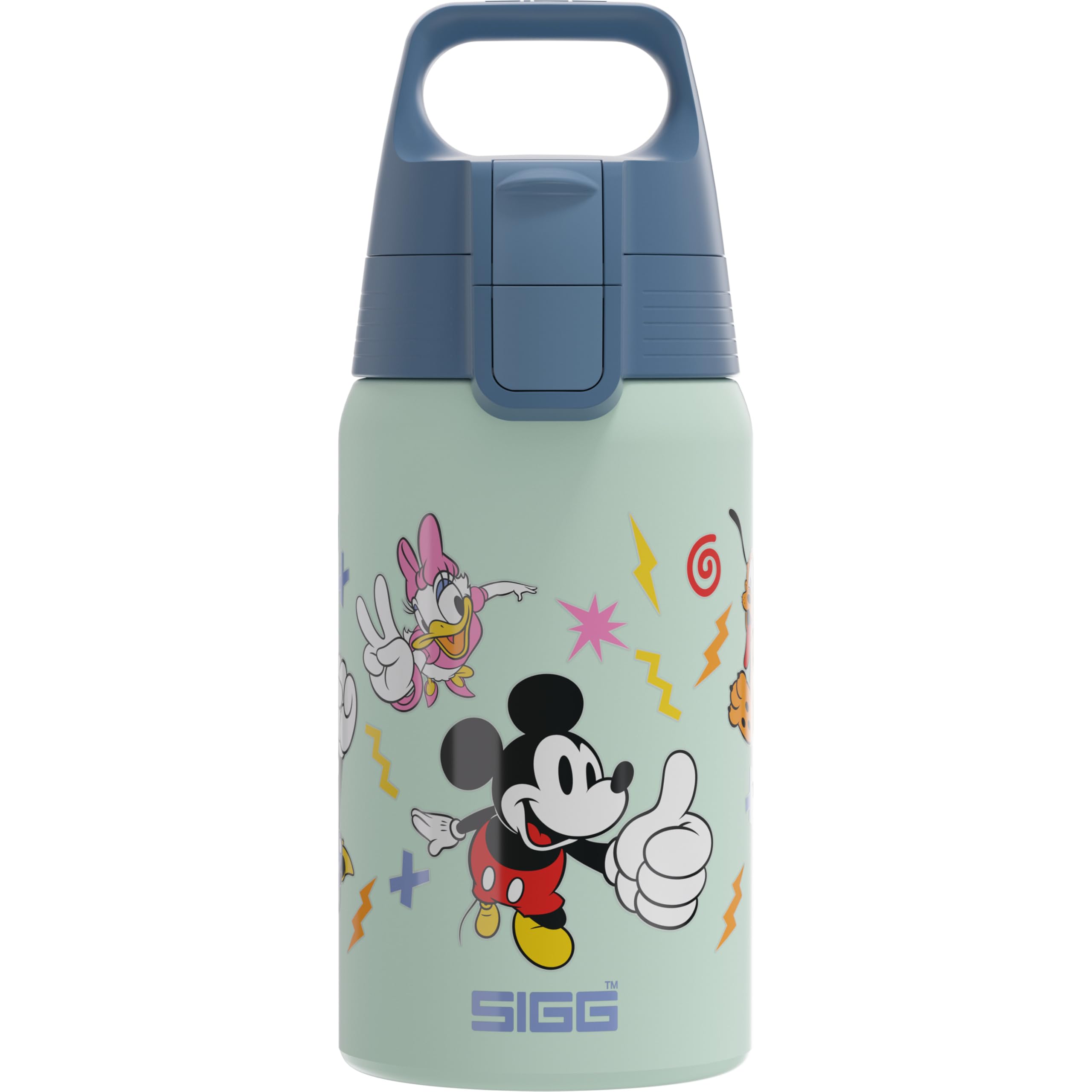 Sigg, Stainless Steel Kids Water Bottle, Shield One Disney Mickey & Friends, Suitable For Carbonated Beverages, Leakproof