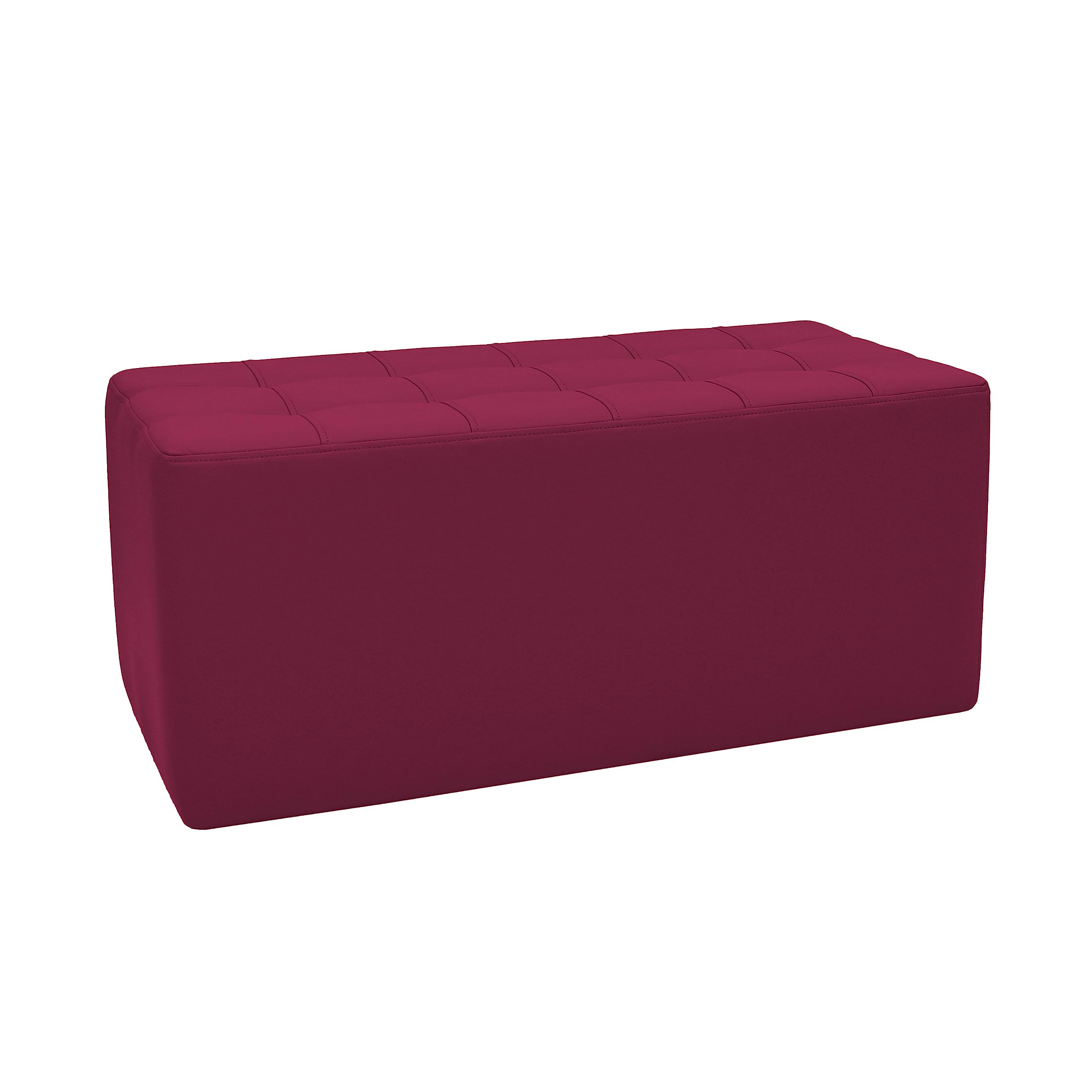 Factory Direct Partners Tufted Rectangle Accent Ottoman Bench; Beautifully Upholstered Furniture for Modern Home, Office, Library or Waiting Area; Seating, Footstool, Table Use - Raspberry, 14046-RS