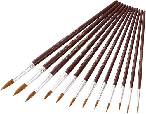 EXCEART Juego de 12 piezas de cepillos para el cabello, suministros de limpieza, juego de pinceles de pintura al óleo, pinceles de pintura, pincel