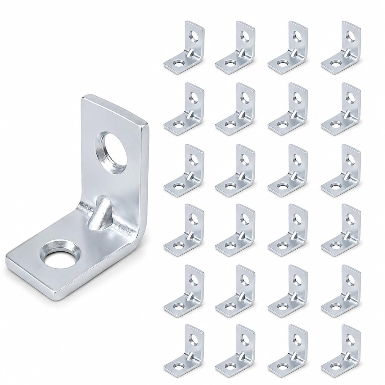 IMPEX Angle Bracket for Reinforcing Chairs/Tables - Shelf bracket 25mmx25mm Zinc Plated L Shape Bracket for Solid Shelf Support Joint Right Corner Brace (1 x 1 Inch, Pack of 24 Pieces)-image-21