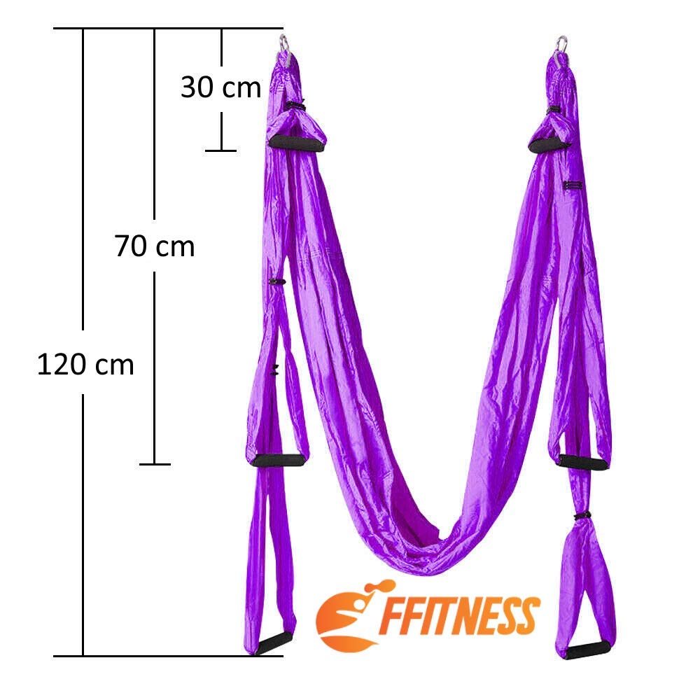 FITNESS Altalena Yoga | Yoga Swing antigravità | Amaca Aerea per Asana Yoga in Materiale Super resistentie - Nylon taffettà 210T