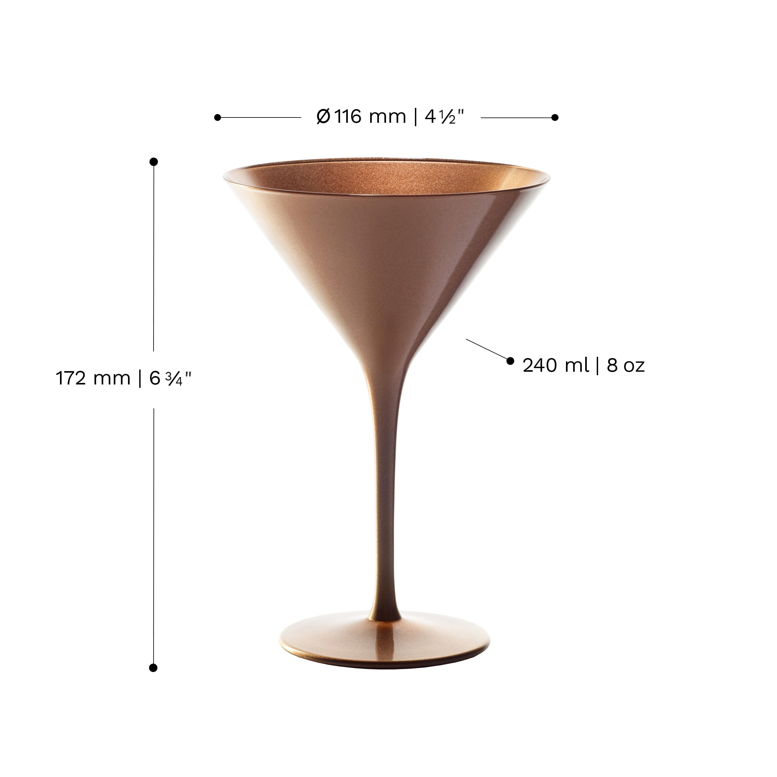 Stölzle Lausitz Kieliszki do Koktajli Elements Brązowe Set 6 Sztuk 240 ml – Eleganckie Kieliszki Idealne do Martini & Manhattan – Brązowe Kieliszki Martini z Kryształu – Można Myć w Zmywarce