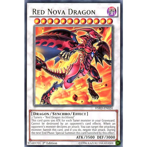 Amazon.com: Deckboosters YuGiOh : HSRD-EN024 1st Ed Red Nova Dragon Rare  Card