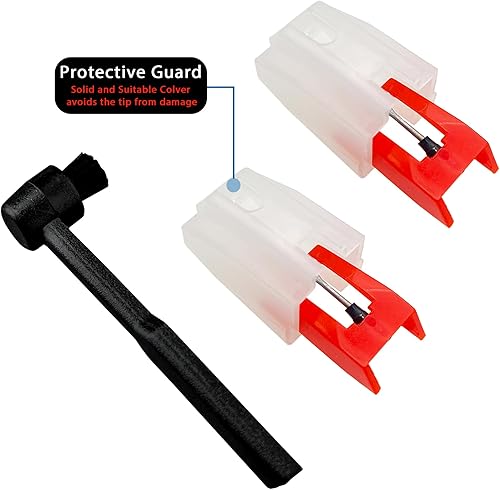 Miniatura 9 de 2 agujas para tocadiscos con cepillo de limpieza de lápiz capacitivo, lápiz capacitivo de repuesto para Crosley, Victrola, 1byone, Jenson, Boytone y