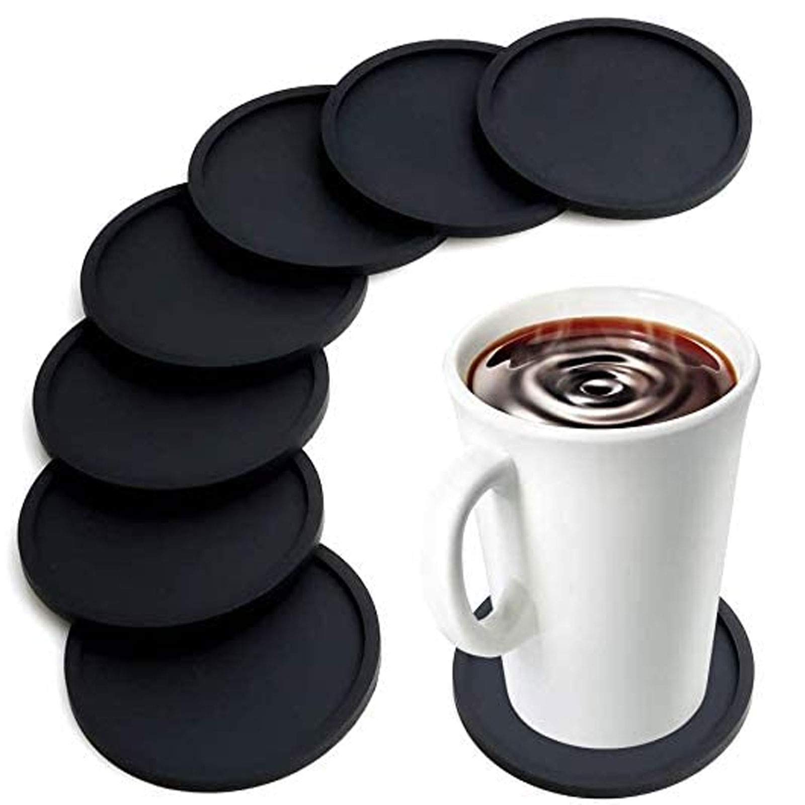 Set 6 Sottobicchieri Vintage In Silicone Con Supporto | Antiscivolo E Termici | Design Francobolli Retrò