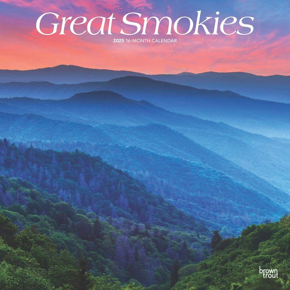 Great Smokies | 2025 12 x 24 Inch Monthly Square Wall Calendar | Plastic-Free | BrownTrout | USA United States of America Scenic Nature Mountain