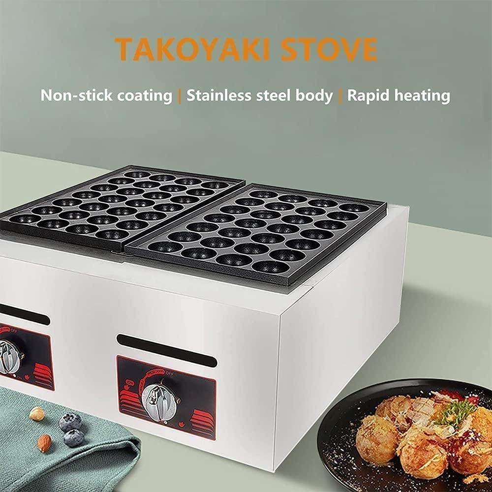 Macchina per Takoyaki a Gas Commerciale 84 Fori, Padella Antiaderente, per Ristorante