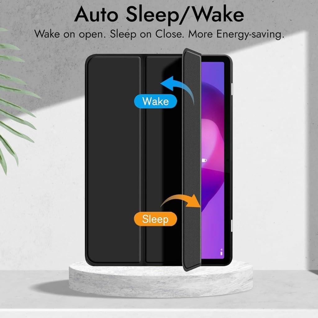 UnDePlus Lenovo için Idea Tab Pro 12.7İNÇ TB-370FU/TB371FC Uyumlu ile uyumlu Kılıf Kalem Bölmeli Smart Case Siyah