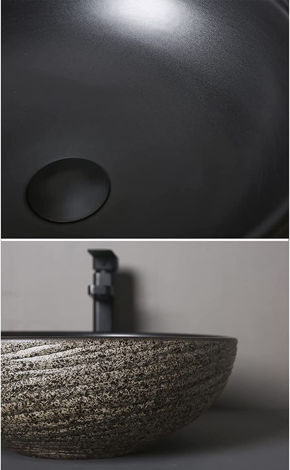 Ceramiczna Umywalka Łazienkowa, Ceramiczna Umywalka Nablatowa, Okrągła, Umywalka Nablatowa W Stylu Retro, Umywalka Artystyczna 40 * 40 * 15 Cm, Minimalistyczna Umywalka Ł