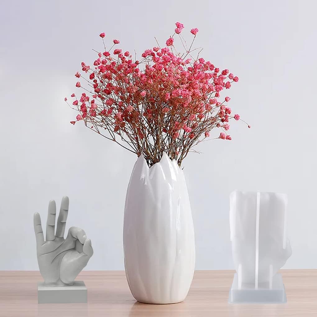 OK Gesture Candle Mold, 3D Hand Shape Resin Mold, OK Finger Silicone Mold for Soap, Candle Making, DIY Plaster Sculpture Clay Crafts, Home Decor