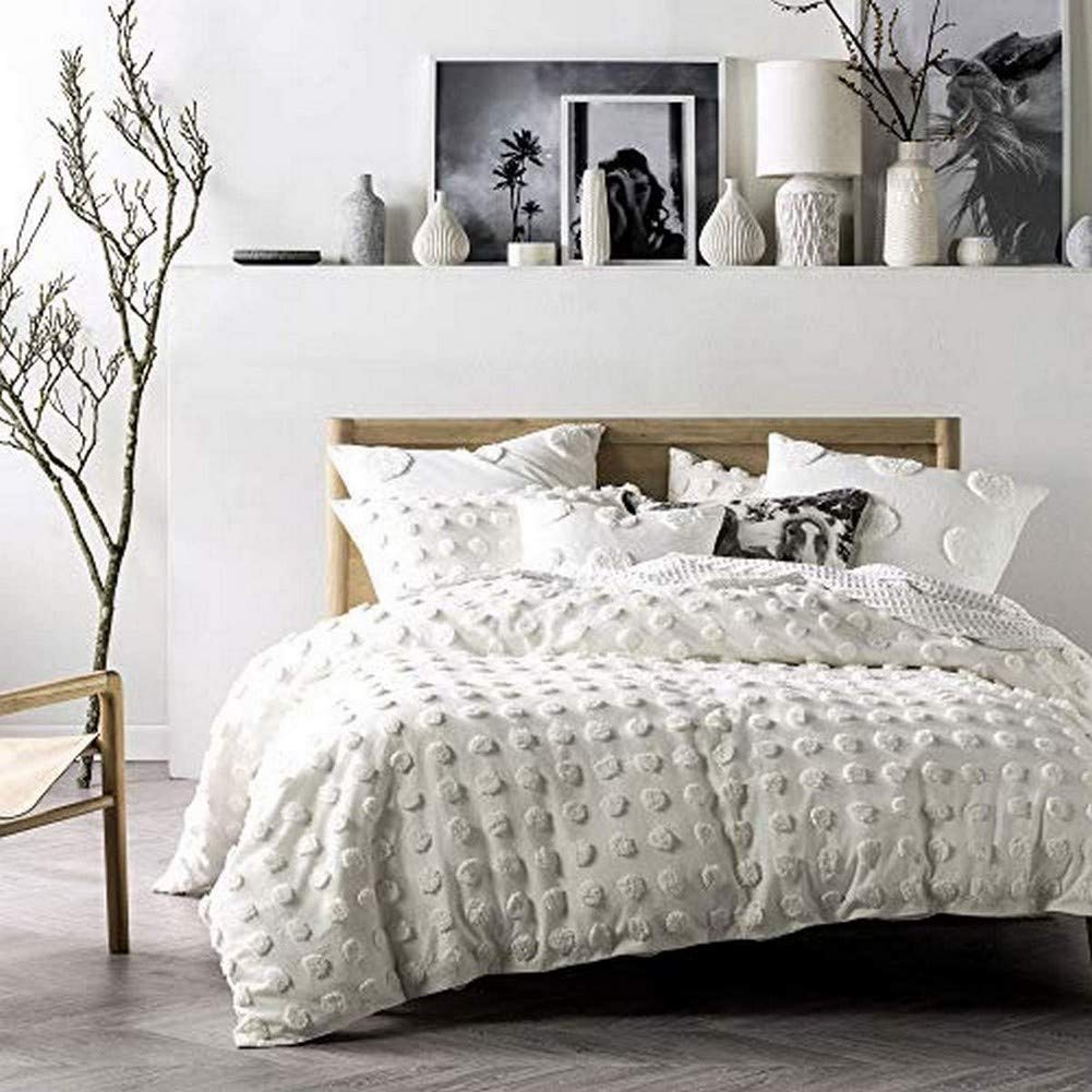 Linen House - King Duvet Set - Tufted Cotton Chenille - White