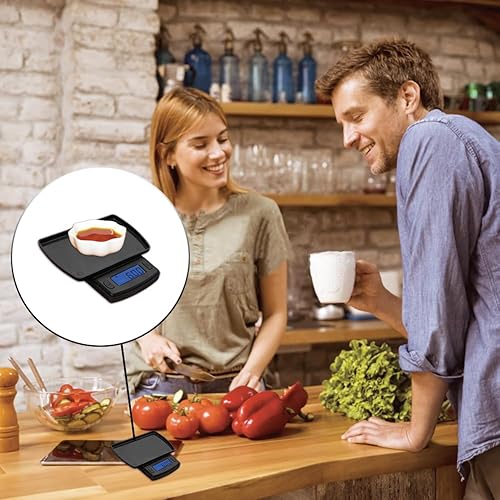 Miniatura 4 de Báscula digital de bolsillo, báscula de cocina, electrónica para joyería con pantalla LCD retroiluminada, portátil, para viajes, alimentos, polvo
