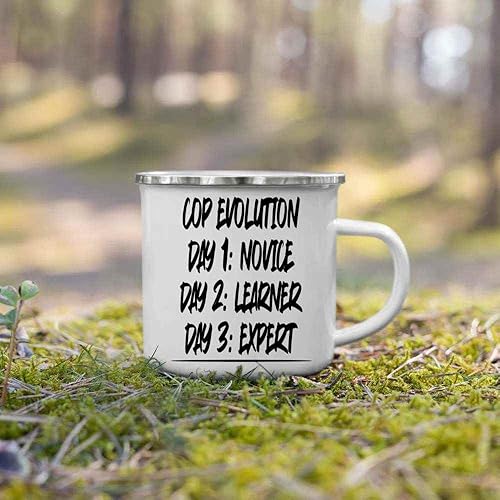 Miniatura 6 de Inspirational Gift Anime Fan Gift for Police Officers and Families - Anime Cop Character Evolution Quote - 12 Oz White Stainless Steel Camping Mug