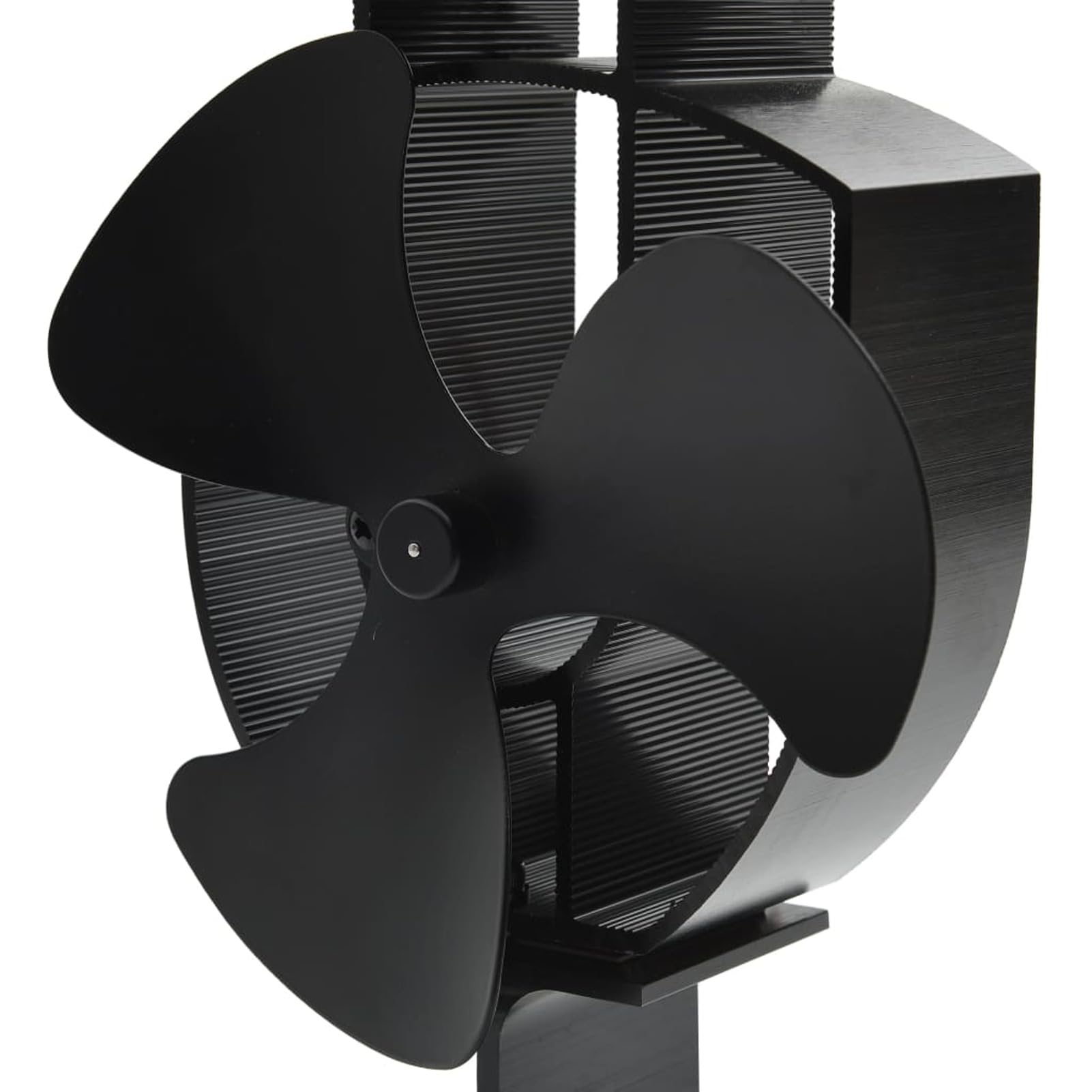 Ventilador para estufa de alimentación por calor 3 cuchillas negro-ventiladores para estufas de leña, ventiladores para hornos, ventiladores para chimeneas no eléctricas, quemadores/estufas