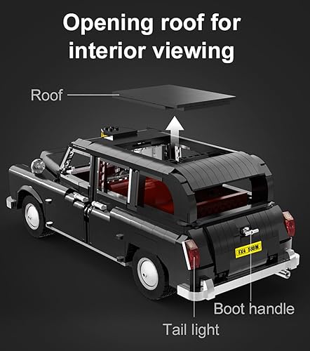 Miniatura 4 de dOMOb LEVC London Taxi Black Cab Kit de construcción de coche  Juguetes de ladrillos para niños y adultos mayores de 14 años  Juego de construcción