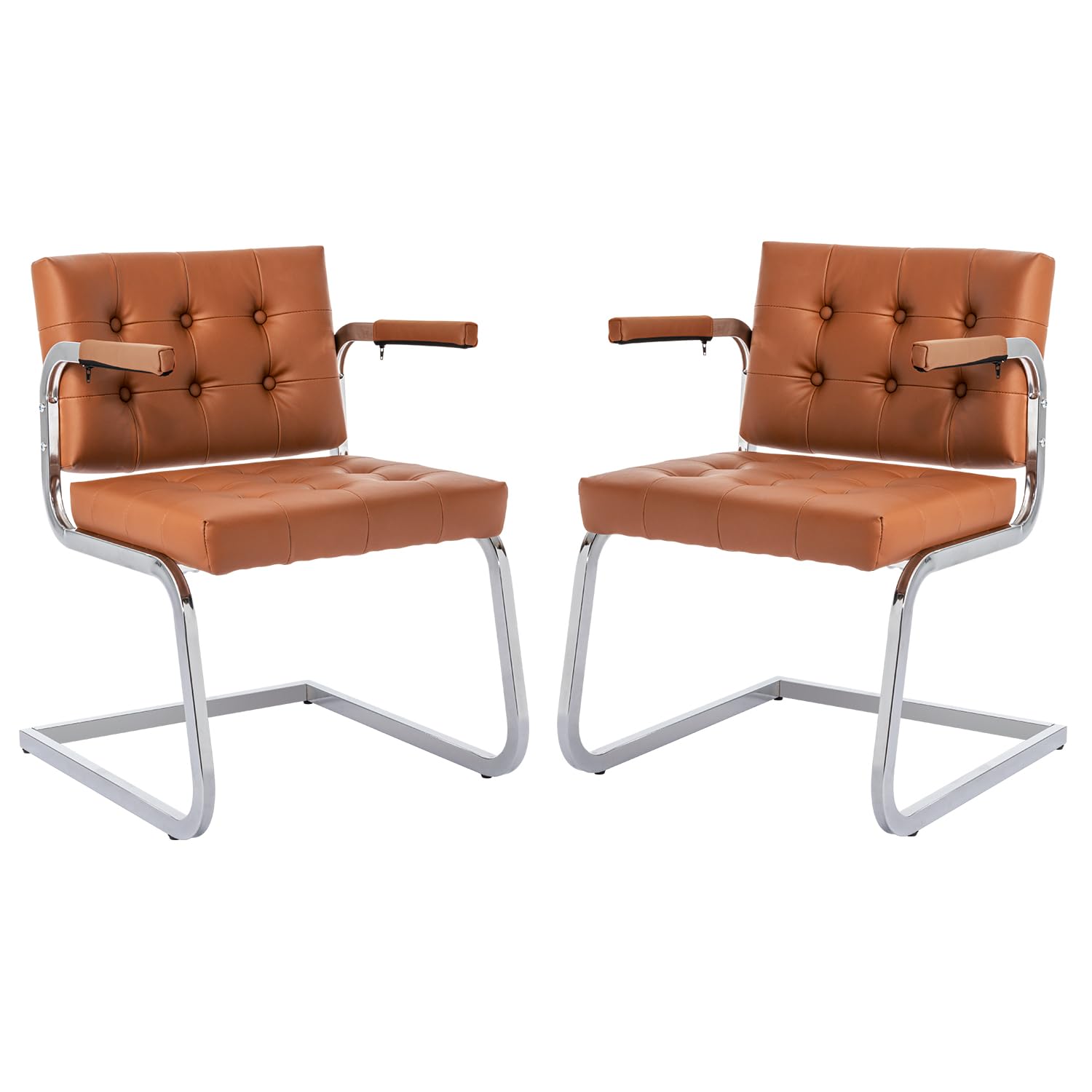 Okeysen Conference Room Chairs Set of 2, 2 Pack Office Guest Chairs & Reception Chairs, Waiting Room Chairs with Sled Base, Modern Leather Office Desk Chair no Wheels.