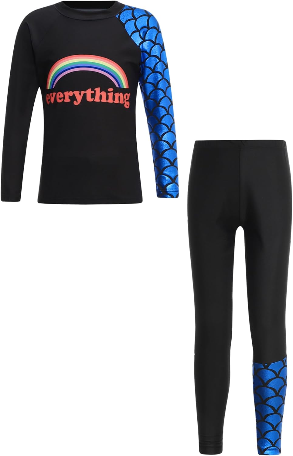 Kids UPF 50 Rash Guard Long Sleeve 2 Piece Swimsuits Girls Boys Swim Shirt with Pants Surfing Wetsuit
