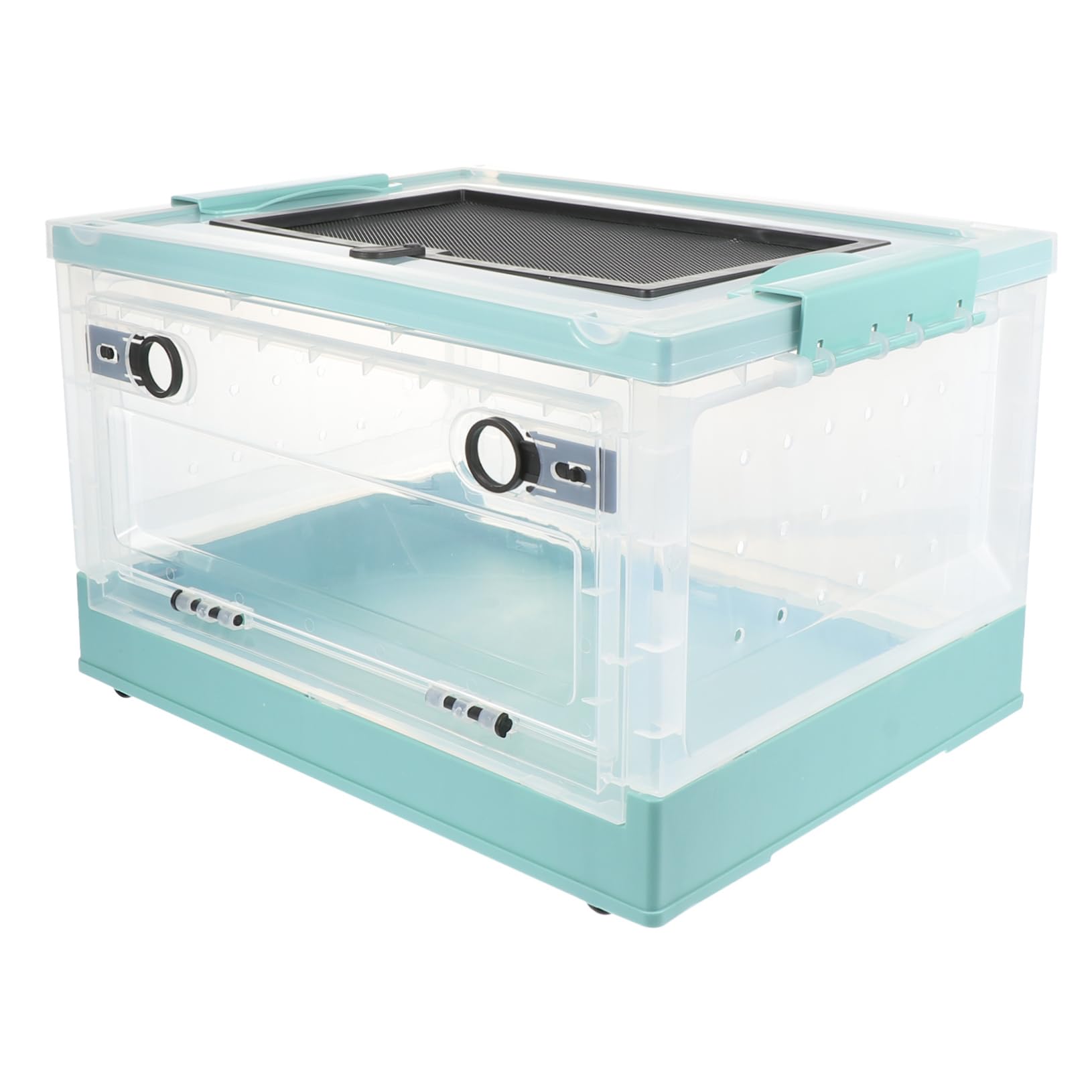 Jaula Portátil para Hámster de Plástico Azul, 1 Set, Compacta | Buena Circulación de Aire, Diseño Transpirable, Fácil de Operar, Contenedor para Cría de Mascotas, Accesorio para Mascotas