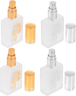 Beavorty 4 Pçs Frasco De Perfume Mini Perfume Óleo Essencial Perfume De Viagem Perfume Frascos De Perfume Portáteis Frasco De Vidro Frasco De Perfume Transparente Frascos De Vidro Com